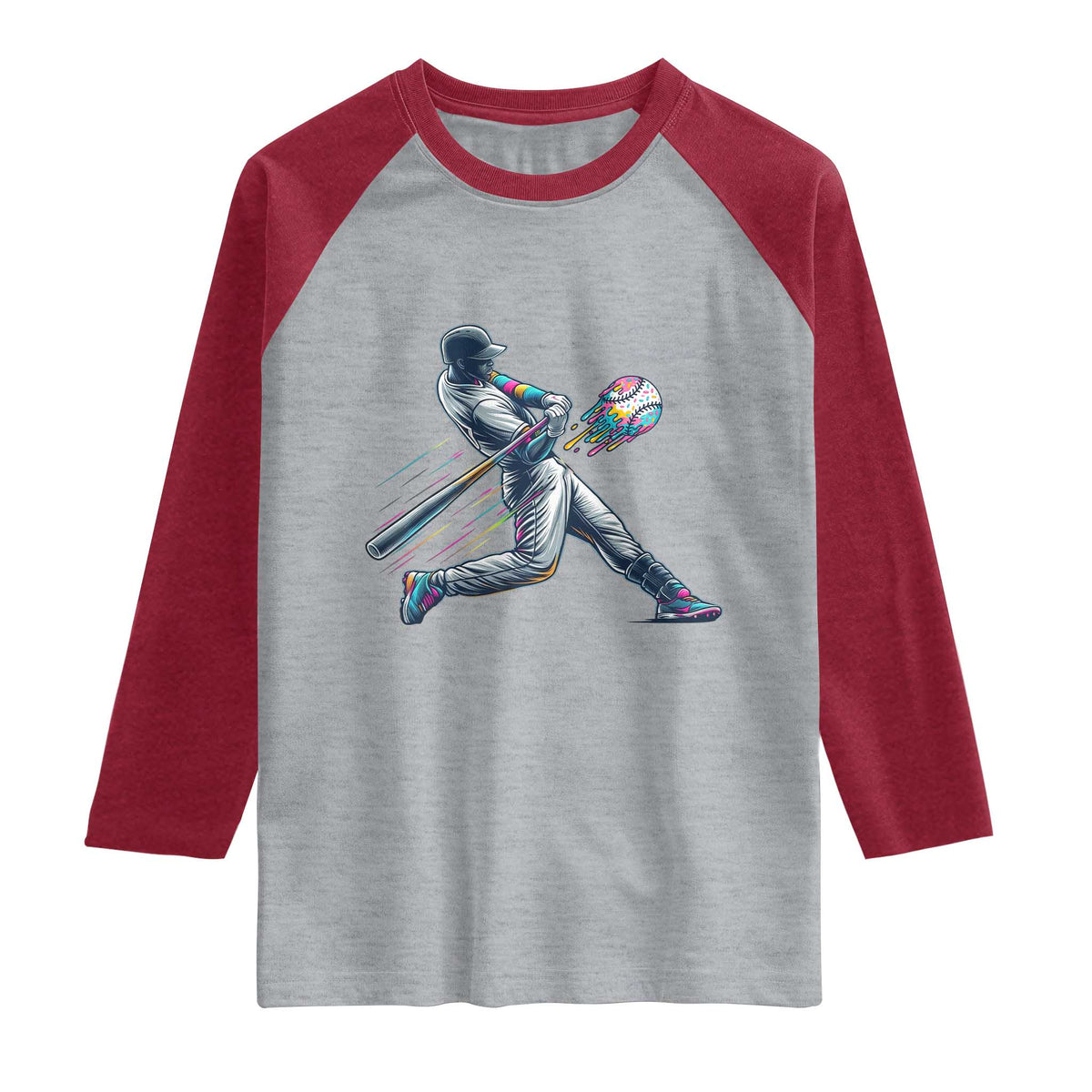 Ice Cream Baseball Player Dripping Game Day Raglan Shirt