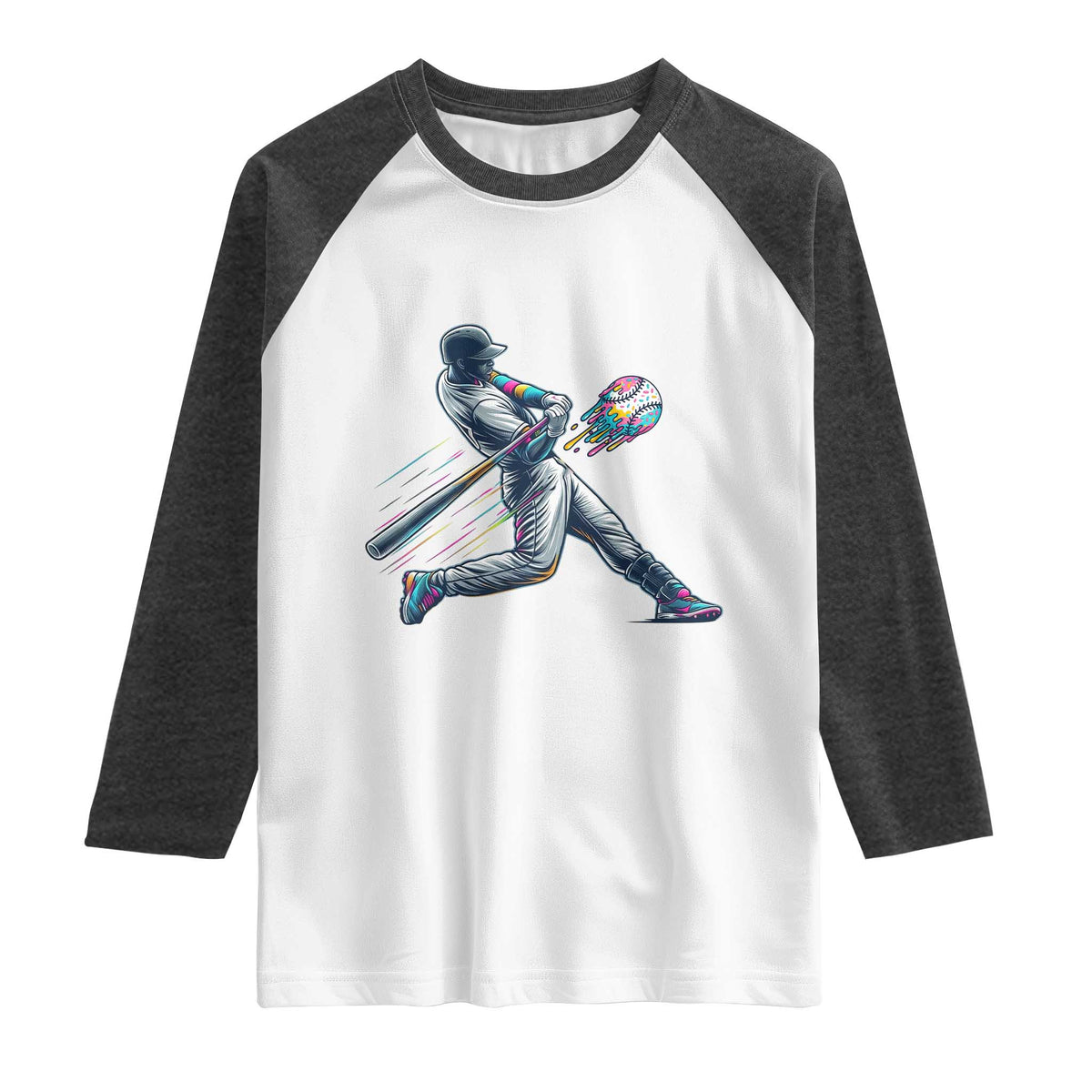 Ice Cream Baseball Player Dripping Game Day Raglan Shirt