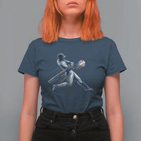 Ice Cream Baseball Player Dripping Game Day T Shirt For Women