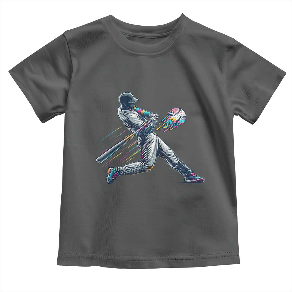 Ice Cream Baseball Player Dripping Game Day Toddler T Shirt