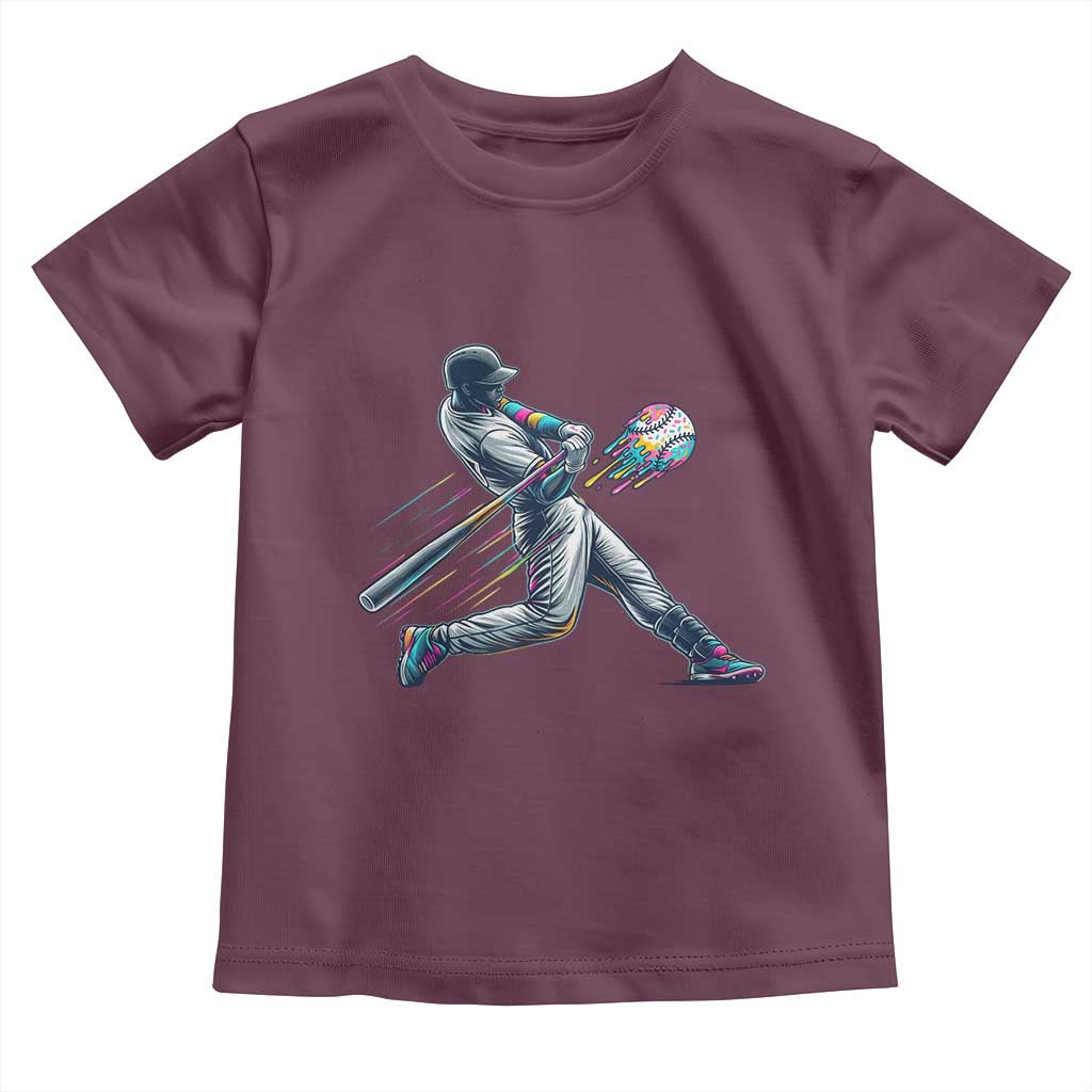 Ice Cream Baseball Player Dripping Game Day Toddler T Shirt