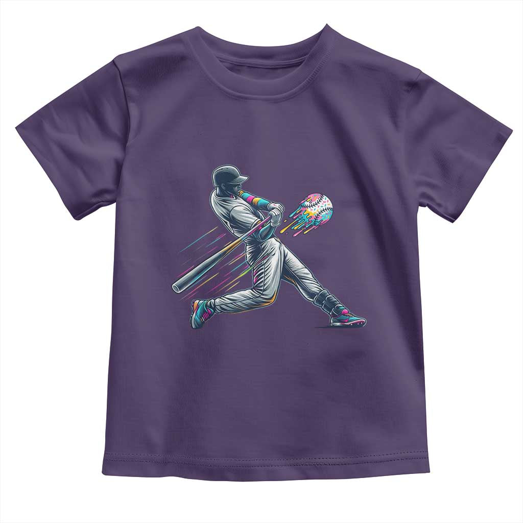 Ice Cream Baseball Player Dripping Game Day Toddler T Shirt