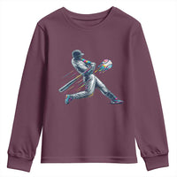 Ice Cream Baseball Player Dripping Game Day Youth Sweatshirt