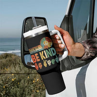 In A World Where You Can Be Anything Be Kind Tumbler With Handle Sign Language Retro Peace Sign