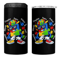 Funny 67 Autism Awareness 4 in 1 Can Cooler Tumbler Six Seven Puzzle Meme Creative Brilliant Hope Love Kindness