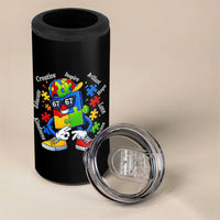 Funny 67 Autism Awareness 4 in 1 Can Cooler Tumbler Six Seven Puzzle Meme Creative Brilliant Hope Love Kindness