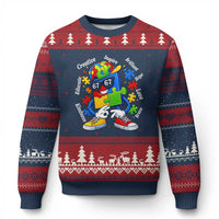 Funny 67 Autism Awareness Ugly Christmas Sweater Six Seven Puzzle Meme Creative Brilliant Hope Love Kindness
