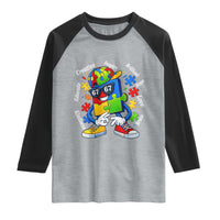 Funny 67 Autism Awareness Raglan Shirt Six Seven Puzzle Meme Creative Brilliant Hope Love Kindness