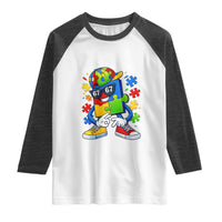 Funny 67 Autism Awareness Raglan Shirt Six Seven Puzzle Meme Creative Brilliant Hope Love Kindness