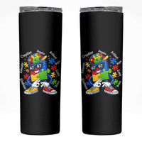 Funny 67 Autism Awareness Skinny Tumbler Six Seven Puzzle Meme Creative Brilliant Hope Love Kindness