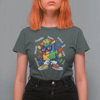 Funny 67 Autism Awareness T Shirt For Women Six Seven Puzzle Meme Creative Brilliant Hope Love Kindness