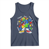 Funny 67 Autism Awareness Tank Top Six Seven Puzzle Meme Creative Brilliant Hope Love Kindness