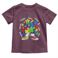 Funny 67 Autism Awareness Toddler T Shirt Six Seven Puzzle Meme Creative Brilliant Hope Love Kindness