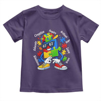 Funny 67 Autism Awareness Toddler T Shirt Six Seven Puzzle Meme Creative Brilliant Hope Love Kindness