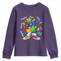 Funny 67 Autism Awareness Youth Sweatshirt Six Seven Puzzle Meme Creative Brilliant Hope Love Kindness