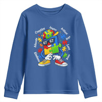 Funny 67 Autism Awareness Youth Sweatshirt Six Seven Puzzle Meme Creative Brilliant Hope Love Kindness