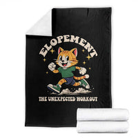 Elopement The Unexpected Workout Throw Blanket Autism Neurodiversity Cat