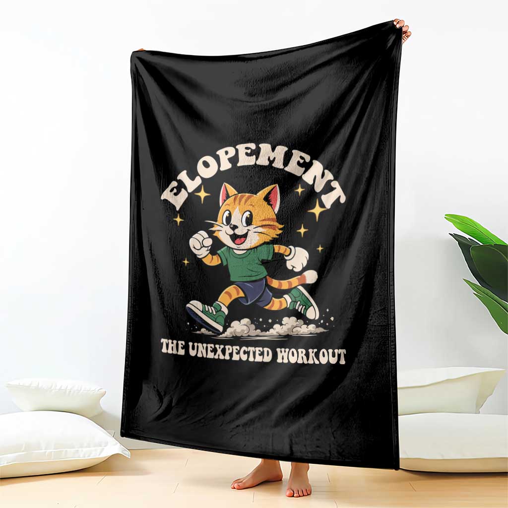 Elopement The Unexpected Workout Throw Blanket Autism Neurodiversity Cat