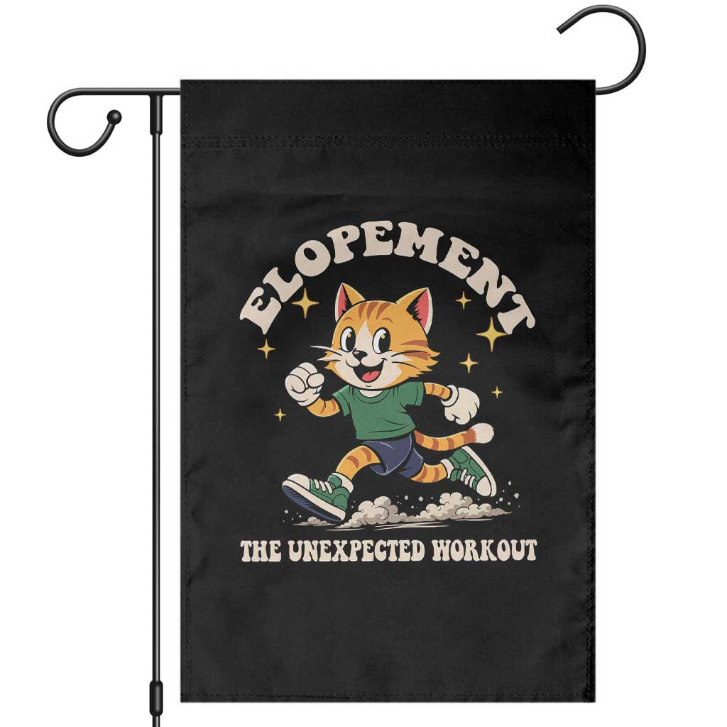 Elopement The Unexpected Workout Garden Flag Autism Neurodiversity Cat