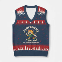 Elopement The Unexpected Workout V-Neck Knit Sweater Vest Autism Neurodiversity Cat