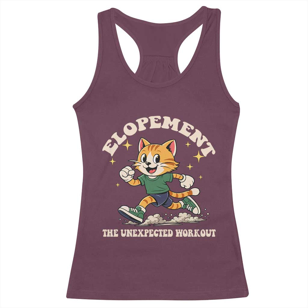 Elopement The Unexpected Workout Racerback Tank Top Autism Neurodiversity Cat
