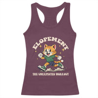 Elopement The Unexpected Workout Racerback Tank Top Autism Neurodiversity Cat