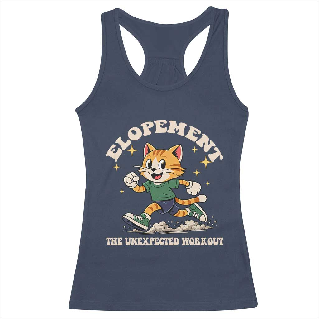 Elopement The Unexpected Workout Racerback Tank Top Autism Neurodiversity Cat