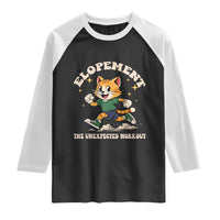 Elopement The Unexpected Workout Raglan Shirt Autism Neurodiversity Cat