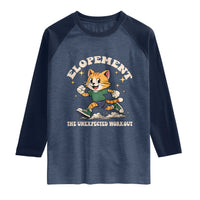 Elopement The Unexpected Workout Raglan Shirt Autism Neurodiversity Cat