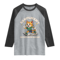 Elopement The Unexpected Workout Raglan Shirt Autism Neurodiversity Cat
