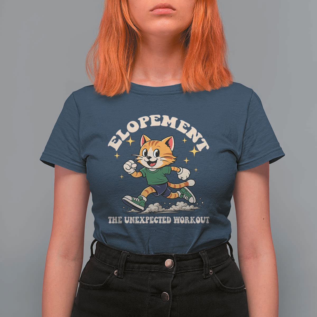 Elopement The Unexpected Workout T Shirt For Women Autism Neurodiversity Cat