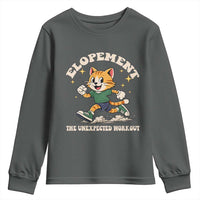 Elopement The Unexpected Workout Youth Sweatshirt Autism Neurodiversity Cat