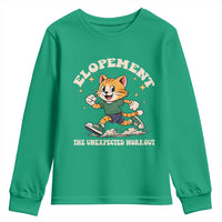 Elopement The Unexpected Workout Youth Sweatshirt Autism Neurodiversity Cat