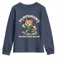 Elopement The Unexpected Workout Youth Sweatshirt Autism Neurodiversity Cat