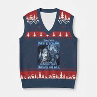 You Call It Autism I Call It Having That Dawg In Me V-Neck Knit Sweater Vest Funny Cringe Alpha Wolf