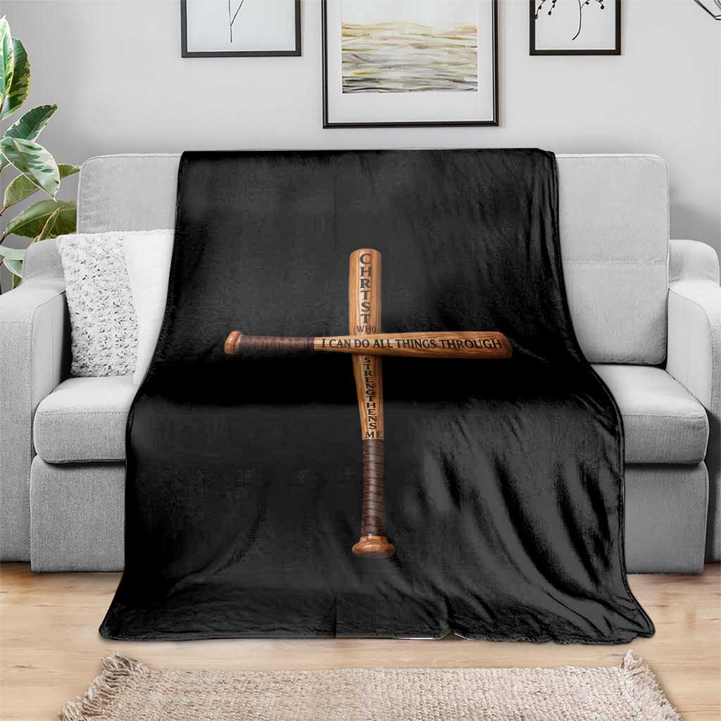 Christian Baseball Throw Blanket I Can Do All Things Through Christ Who Strengthens Me