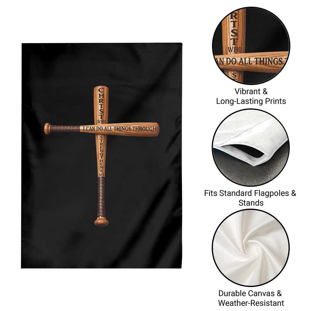 Christian Baseball Garden Flag I Can Do All Things Through Christ Who Strengthens Me
