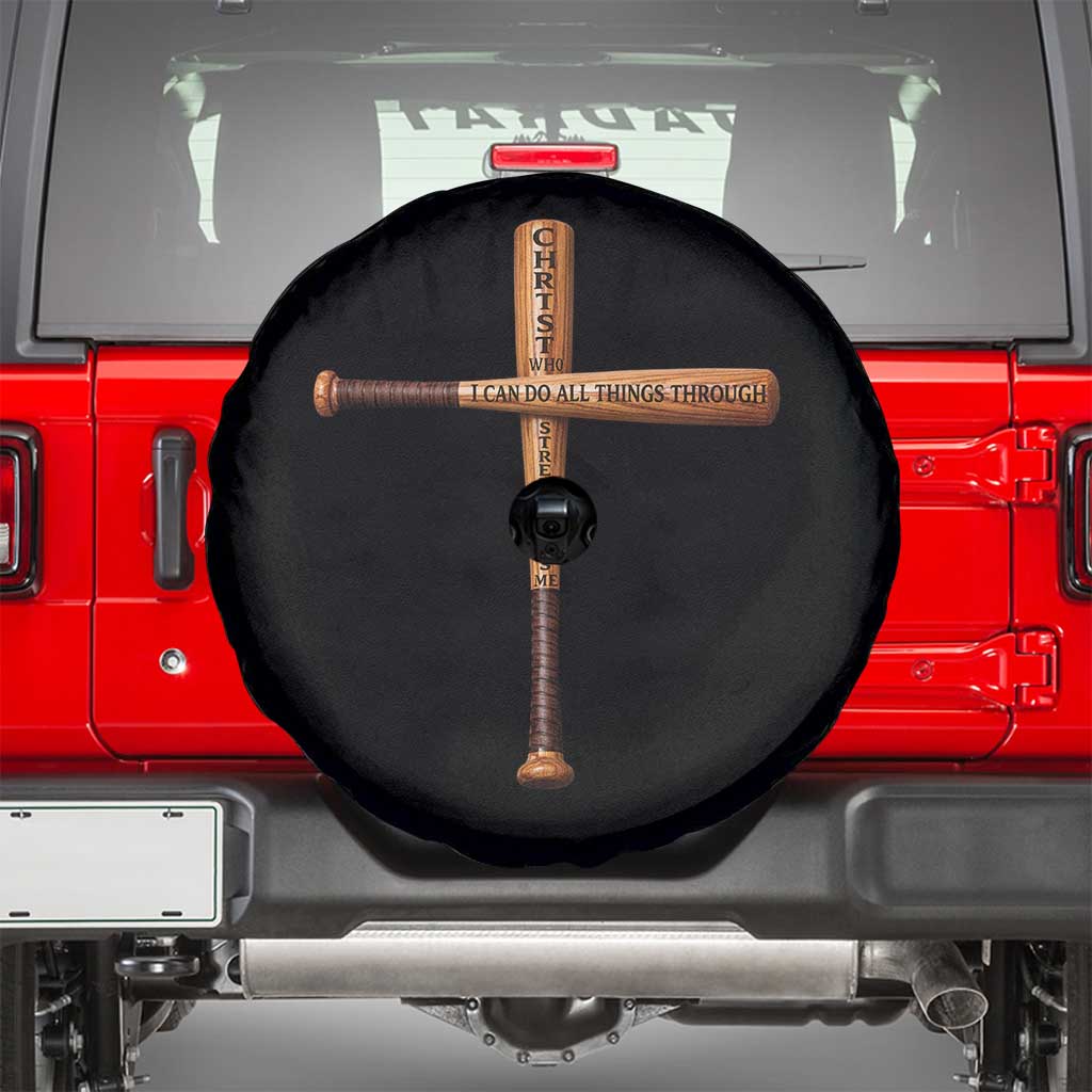 Christian Baseball Spare Tire Cover I Can Do All Things Through Christ Who Strengthens Me