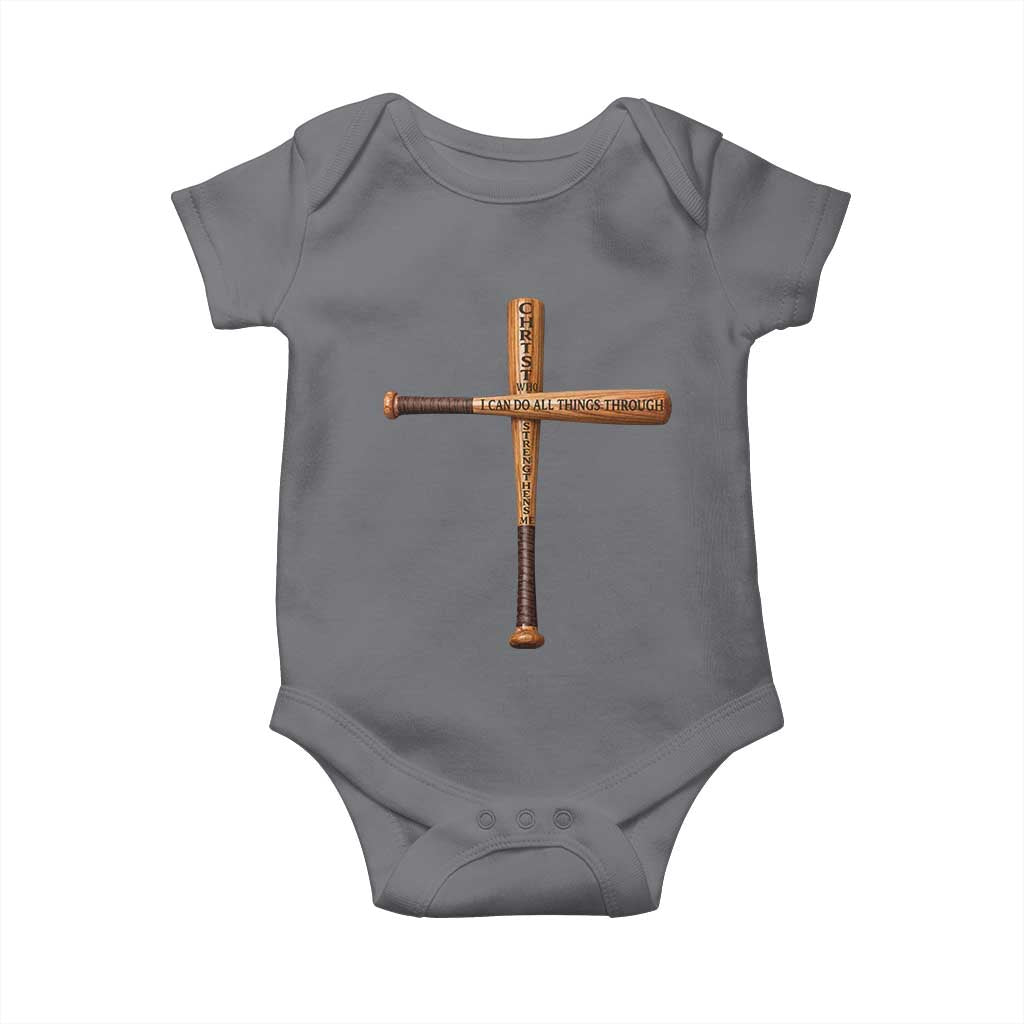 Christian Baseball Baby Onesie I Can Do All Things Through Christ Who Strengthens Me