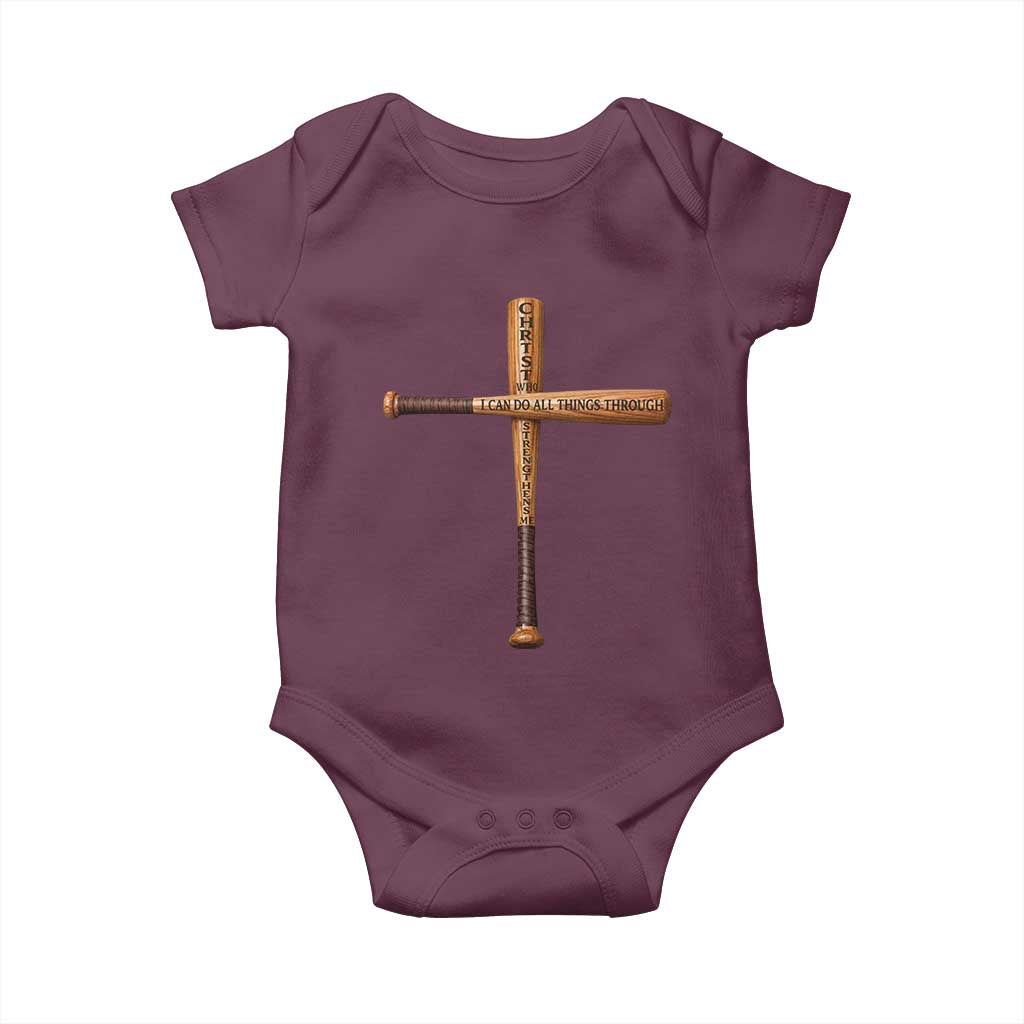 Christian Baseball Baby Onesie I Can Do All Things Through Christ Who Strengthens Me
