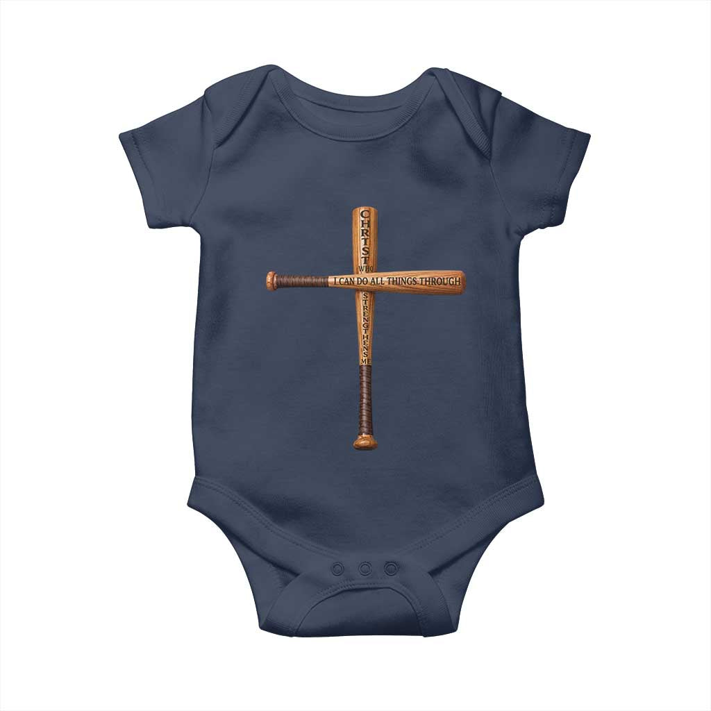 Christian Baseball Baby Onesie I Can Do All Things Through Christ Who Strengthens Me