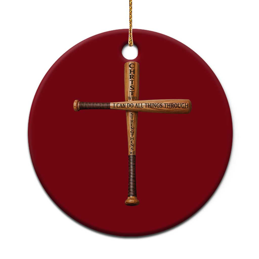 Christian Baseball Ceramic Ornament I Can Do All Things Through Christ Who Strengthens Me