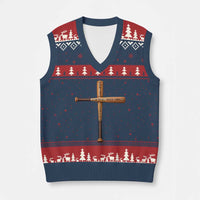 Christian Baseball V-Neck Knit Sweater Vest I Can Do All Things Through Christ Who Strengthens Me