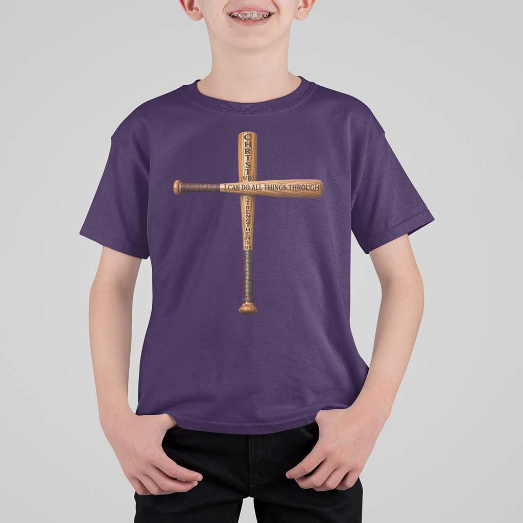 Christian Baseball T Shirt For Kid I Can Do All Things Through Christ Who Strengthens Me