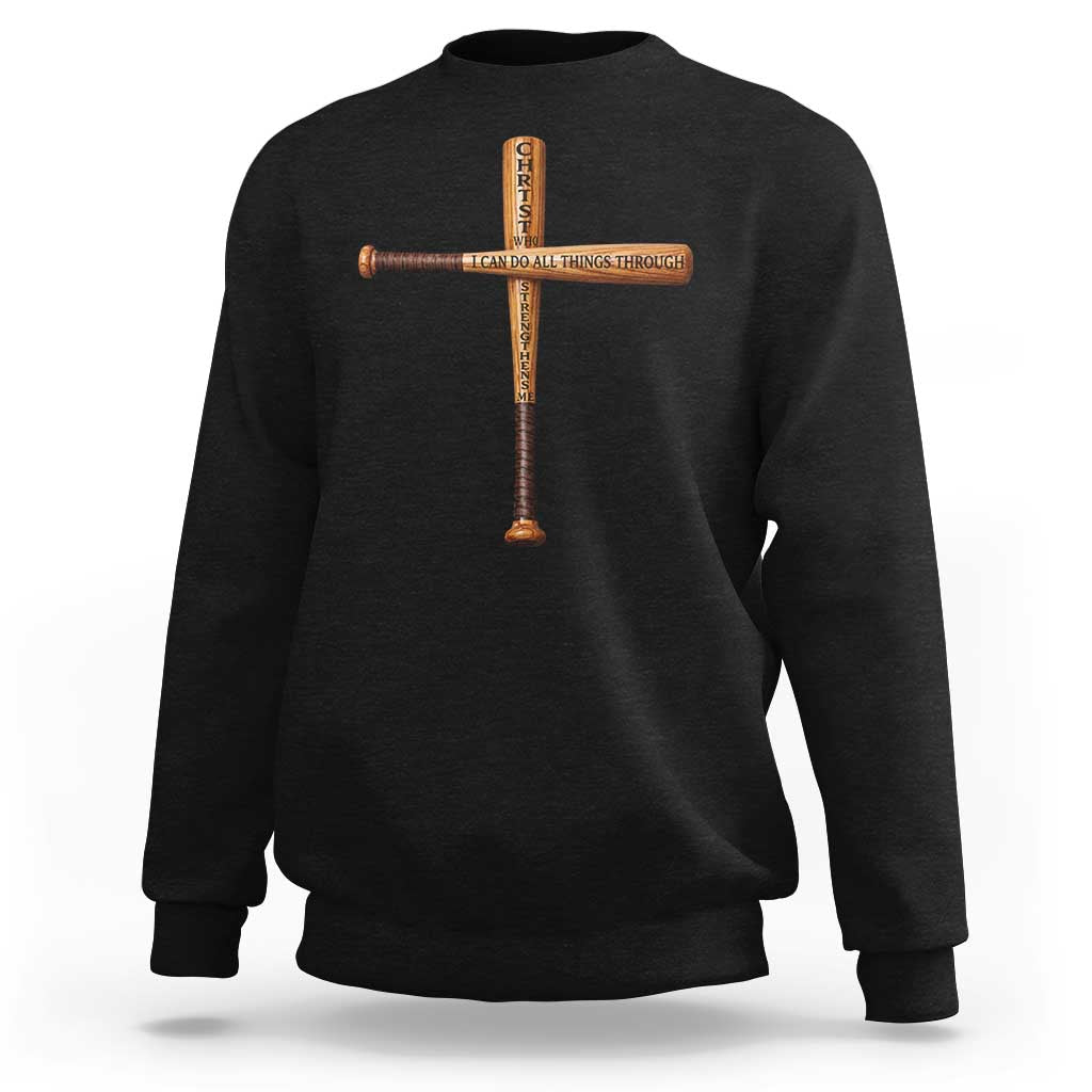 Christian Baseball Sweatshirt I Can Do All Things Through Christ Who Strengthens Me