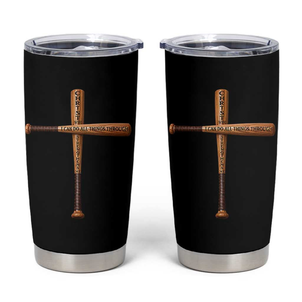 Christian Baseball Tumbler Cup I Can Do All Things Through Christ Who Strengthens Me