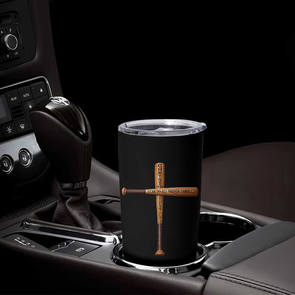 Christian Baseball Tumbler Cup I Can Do All Things Through Christ Who Strengthens Me