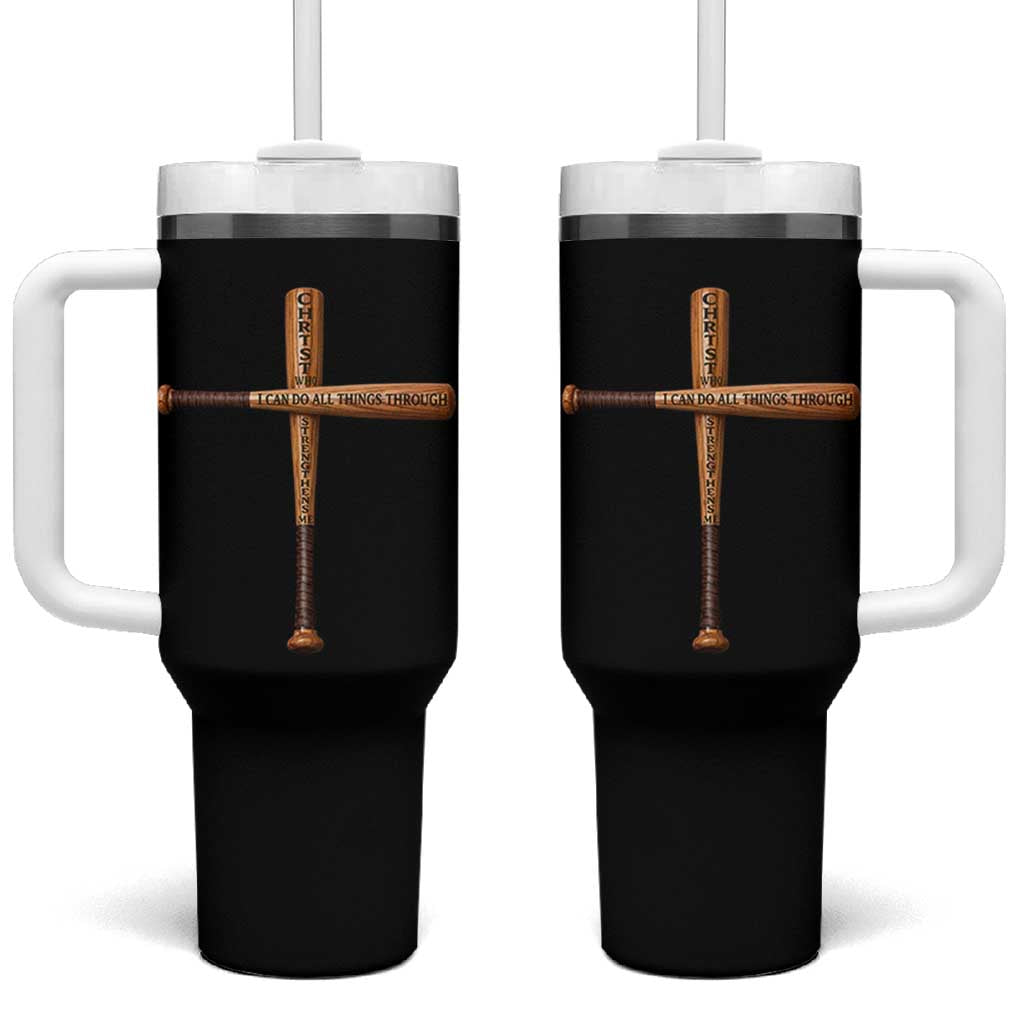 Christian Baseball Tumbler With Handle I Can Do All Things Through Christ Who Strengthens Me