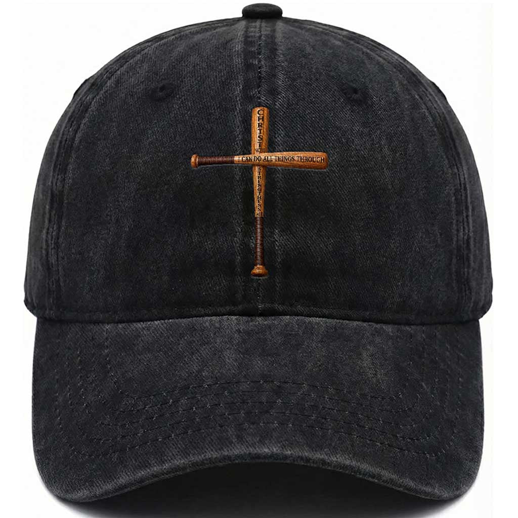 Christian Baseball Washed Cotton Baseball Cap I Can Do All Things Through Christ Who Strengthens Me