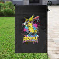 Funny Bruh Banana Baseball Drip Ice Cream Sports Splatter Garden Flag